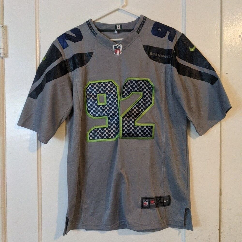 Seattle Seahawks 92 Jones Jersey  Mens Med  Gray